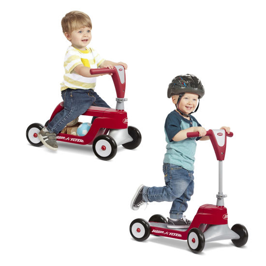 Picture of Radio Flyer Scoot 2 Scooter, Toddler Scooter or Ride On, For Kids Ages 1-4 Years, Red Ride On Toy, Large