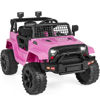 Picture of Best Choice Products 12V Kids Ride On Truck Car w/Parent Remote Control, Spring Suspension, LED Lights, AUX Port - Pink