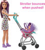 Picture of Barbie Skipper Babysitters Inc Playset with Doll, Stroller, Baby Doll & 5 Accessories, Remove Stroller Seat for Carrier