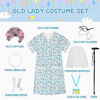 Picture of FAYBOX Old Lady Costume for Kids,Old Lady Wig 100 Days of School Costume for Girls, Granny Glasses Grandma Dress Up