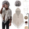 Picture of EBYTOP Old Lady Costume for Kids 100 Days of School Costume for Girls 100th Day Grandma Dress Up,Set1