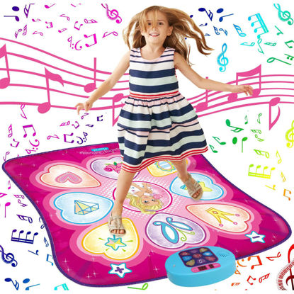 Picture of SUNLIN Dance Mat - Dance Mixer Rhythm Step Play Mat - Dance Game Toy Gift for Kids Girls Boys - Dance Pad with LED Lights, Adjustable Volume, Built-in Music, 3 Challenge Levels (3-12 Years Old)