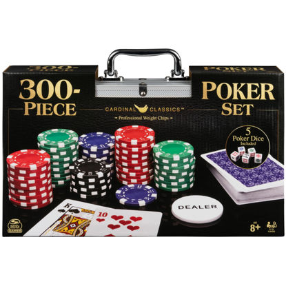 Picture of Spin Master Games, Cardinal Classics, 300-Piece Poker Set with Aluminum Carrying Case & Professional Weight Chips & Poker Dice, for Ages 8+