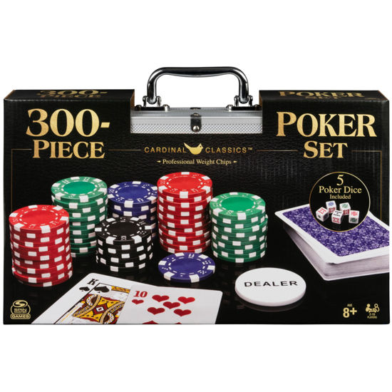 Picture of Spin Master Games, Cardinal Classics, 300-Piece Poker Set with Aluminum Carrying Case & Professional Weight Chips & Poker Dice, for Ages 8+