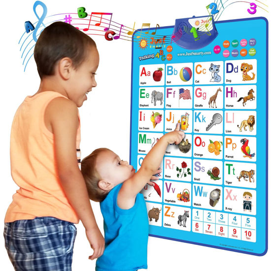 Picture of Just Smarty Alphabet Wall Chart for Toddlers 1-3 | ABCs & 123s Kids Learning Toy | Educational Gift for Toddler Ages 1 2 3 4 5 | Speech Therapy Toys for Toddlers 1-3 | Autism Toys for Toddlers 3-4