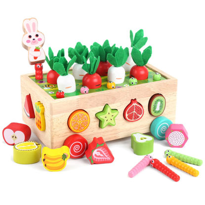 Picture of Toddlers Montessori Wooden Educational Toys for Baby Boys Girls Age 1 2 3 Year Old, Shape Sorting Toys 1st One First Birthday Girl Gifts for Kids 1-3, Wood Preschool Learning Fine Motor Skills Game