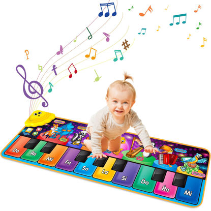 Picture of Kids Musical Piano Mats with 25 Music Sounds,Musical Toys Baby Floor Piano Keyboard Mat Carpet Animal Blanket Touch Playmat Early Education Toys for 1 2 3 4 5 6+ Year Girls Boys Toddlers