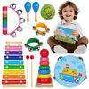 Picture of Kids Musical Instruments for Toddlers,Baby Musical Toys for Toddlers,Christmas Kids Gifts,First Birthday Gifts for Boys Girls,Kids Xylophone,Maracas for Baby,Wooden Instruments Toddler Toys with Bag