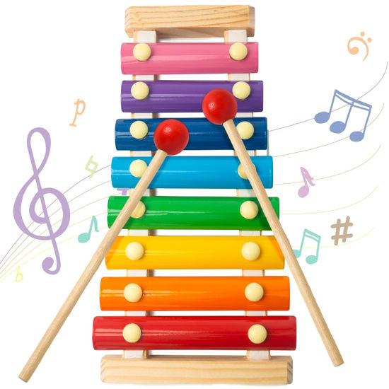 Picture of MCPINKY Xylophone for Kids, Xylophone Musical Toy with Child Safe Mallets Educational Musical Instruments Toy for Toddlers 1-3
