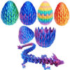 Picture of Qxbuhe 12inch 3D Printed Dragon Egg,Mystery Crystal Dragon Fidget Toys,Articulated Dragon,Home Desk Decor Easter Surprise Dinosaur Eggs,Adults Fidget Toys for Autism/ADHD (Laser Purple)