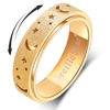 Picture of OreilleStar Anxiety Ring for Women Spinner Ring Stainless Steel Fidget Toys Adults Fidget Spinner Ring Fidgit Ring (Moon Star-Gold, 8)