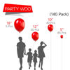 Picture of PartyWoo Red Balloons, 140 pcs Matte Red Balloons Different Sizes Pack of 18 Inch 12 Inch 10 Inch 5 Inch Red Latex Balloons for Balloon Garland or Balloon Arch as Birthday Party Decorations, Red-Y57