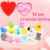 Picture of 28 Pcs Valentine Mochi Squishies Toys Filled Hearts with Valentines Day Cards for Kids, Kawaii Stress Relief Squishies Toy for Valentine's Party Favors Boys Girls Exchange Gifts Classroom Prizes