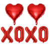 Picture of 6 Pcs Red Heart Shaped Balloons Red Letters XOXO Valentine Balloons for Valentines Day Bridal Shower Wedding Party Decorations