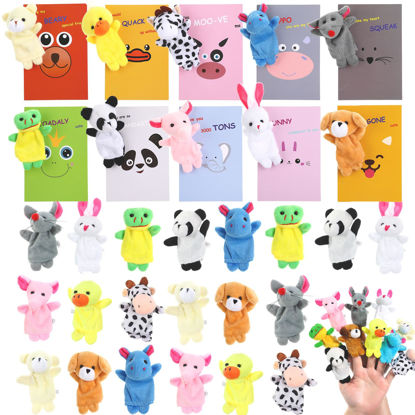 Picture of BILLMOSS Valentines Day Gifts for Kids - 20 Pack Valentines Cards with Finger Puppets Plush Animal Toys for Kids School Gift Exchange Classroom School Gift Exchange Prize Rewards Party Favors
