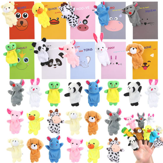 Picture of BILLMOSS Valentines Day Gifts for Kids - 20 Pack Valentines Cards with Finger Puppets Plush Animal Toys for Kids School Gift Exchange Classroom School Gift Exchange Prize Rewards Party Favors