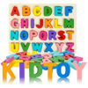 Picture of Alphabet Puzzle Wooden Puzzles for Toddlers 3 4 5 Year Old, ABC Puzzle Shape Alphabet Learning Puzzles Toys with Puzzle Board & Letter Blocks, Preschool Educational for Girls Boys