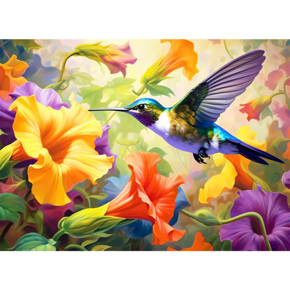 Picture of VOLUVOLU 500 Piece Puzzle for Adults, Jigsaw Puzzle,Flower Hummingbird Jigsaw Puzzles 500 Pieces Birthday Party for Family Kids and Adults Funny Puzzle for Adults