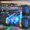 Picture of Terucle Remote Control Car, Rc Cars Stunt RC Car Toys New Upgraded Strip Lights and Headlights Car Toys Double-Sided 360° Rotating 4WD Rc Drift Truck for Boys Girls Birthday Gift (Blue)