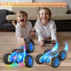 Picture of Terucle Remote Control Car, Rc Cars Stunt RC Car Toys New Upgraded Strip Lights and Headlights Car Toys Double-Sided 360° Rotating 4WD Rc Drift Truck for Boys Girls Birthday Gift (Blue)