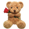 Picture of Civaner Valentine Plush Stuffed Animal Bear Gift with Rose Valentine Funny Cute Stuffed Animal Plush Gift for Girlfriend Valentine's Day, 11.8 Inches(Beige)