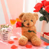 Picture of Civaner Valentine Plush Stuffed Animal Bear Gift with Rose Valentine Funny Cute Stuffed Animal Plush Gift for Girlfriend Valentine's Day, 11.8 Inches(Beige)