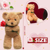Picture of Civaner Valentine Plush Stuffed Animal Bear Gift with Rose Valentine Funny Cute Stuffed Animal Plush Gift for Girlfriend Valentine's Day, 11.8 Inches(Beige)