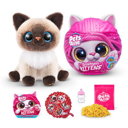 Picture of Pets Alive Smitten Kittens Surprise (Siamese Cat Mooloo) by ZURU Nurture Play Soft Toy Unboxing Adopt Interactive 10 Sounds