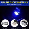 Picture of Augeny 4 PCS USB LED Car Interior Atmosphere Lamp, Plug-in USB Decor Night Light, Portable Auto Ambient Lighting Kit, Universal Vehicle Interior Accessories for Most Cars (Blue)