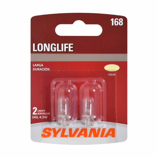 Picture of SYLVANIA - 168 Long Life Miniature - Bulb, Ideal for Interior Lighting - Map, Dome, Truck, Cargo and License Plate (Contains 2 Bulbs)