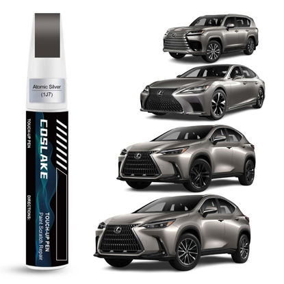 Picture of COSLAKE Car Touch Up Paint(Atomic Silver(1J7)) for Lexus, Car Paint Scratch Repair Kit, Quick & Easy Solution to Repair, 2 in 1 Scratch Remover Pen with Color-Matched