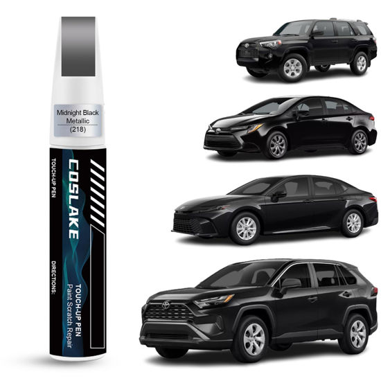 Picture of COSLAKE Car Touch Up Paint(Midnight Black Metallic(218)) for Toyota, Car Paint Scratch Repair Kit, Quick & Easy Solution to Repair, 2 in 1 Scratch Remover Pen with Color-Matched