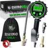 Picture of Rhino USA Digital Tire Inflator with Pressure Gauge (0-200 PSI) - ANSI B40.7 Accurate, Large 2" Easy Read Glow Dial, Premium Braided Hose, Solid Brass Hardware, Best for Any Car, Truck, Motorcycle, RV