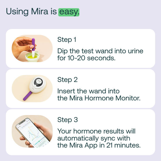 Mira Fertility Plus Wands, Ovulation Test Strips For Women, Accurately Monitor And Detect Ovulation At Home, Track LH And E3G Hormones, Use With Digital Mira Fertility Monitor Kit App, 20 Tests