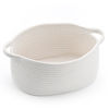 Picture of Cute Woven Storage Basket with Handle, Container for Gifts Empty, Decorative Organizer Bins Box for Pet Dog Toys Baby Essentials Snack Diaper Towel
