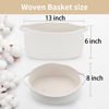 Picture of Cute Woven Storage Basket with Handle, Container for Gifts Empty, Decorative Organizer Bins Box for Pet Dog Toys Baby Essentials Snack Diaper Towel