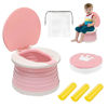 Picture of portable, foldable potty seat for toddler, Training Toilet Seat Emergency Toilet for Car, Camping, Outdoor, indoor (pink, small)