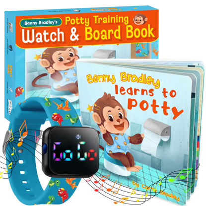 Picture of Potty Training Watch & Board Book for Kids - A Water Resistant Potty Reminder Device for Boys & Girls - Train Your Toddler with Fun Musical or Vibration Reminders and Printed Board Book (Dinosaur)