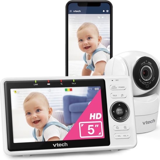 Picture of VTech Upgraded Smart WiFi Baby Monitor VM901, 5-inch 720p Display, 1080p Camera, HD NightVision, Fully Remote Pan Tilt Zoom, 2-Way Talk, Free Smart Phone App, Works with iOS, Android