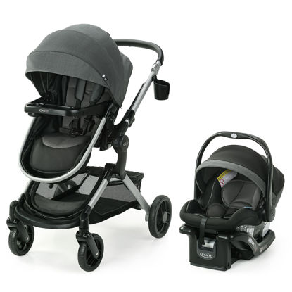 Picture of Graco Modes Nest Travel System with Adjustable Reversible Seat, Pram Mode, Lightweight Aluminum Frame, and SnugRide 35 Lite Elite Infant Car Seat, Sullivan