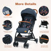 Picture of BABY JOY Lightweight Baby Stroller, Compact Toddler Travel Stroller for Airplane, Infant Stroller w/ 5-Point Harness, Adjustable Backrest/Footrest/Canopy, Storage Basket, Easy One-Hand Fold, Blue