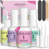 Picture of SAVILAND Dip Powder Liquid Set: 20 ml Ultimate Nail Dip System Essentials Liquid Large Capacity Dip Powder Base Activator Top Coat Saver Dip Powder Nail Kit No Need Curing for Nail Dip User
