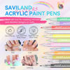 Picture of Saviland 12 Colors Nail Art Pens Set - 3D Nail Polish Pens Graffiti Nail Dotting Tools Acrylic Paint Pens Drawing Painting Point Liner Pen for Nails Art Design Manicure Nail Pens for Home & Salon DIY