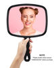 Picture of PROTECLE Large Hand Mirror, Salon Barber Hairdressing Handheld Mirror with Handle (Square Black 10.3"x7.4")