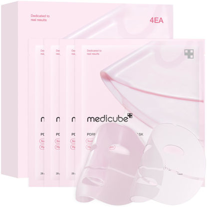 Picture of medicube Salmon DNA PDRN pink collagen jelly gel mask | overnight face mask for glass glow skin- elasticity, hydrating, firming and moisturizing | korean skincare, 28g, 4ea