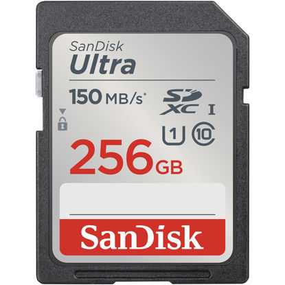 Picture of SanDisk 256GB Ultra SDXC UHS-I Memory Card - Up to 150MB/s, C10, U1, Full HD, SD Card - SDSDUNC-256G-GN6IN