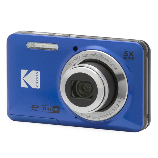 Picture of KODAK PIXPRO FZ55-BL 16MP Digital Camera 5X Optical Zoom 28mm Wide Angle 1080P Full HD Video 2.7" LCD Vlogging Camera (Blue)