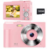 Picture of Digital Camera for Kids: FHD 1080P Camera - Video Cameras for Teens - 16X Zoom Shoot Camera for Girls - Compact Camera with 32GB TF Card for Photography - Anti Shake Mini Camera for Vlogging Pink