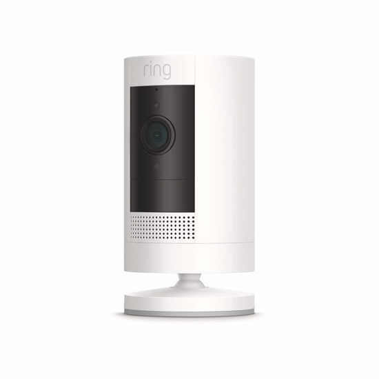 Picture of Ring Stick Up Cam Battery | Weather-Resistant Outdoor Camera, Live View, Color Night Vision, Two-way Talk, Motion alerts, Works with Alexa | White