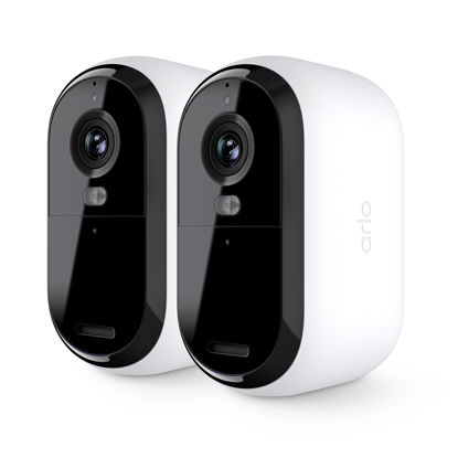 Picture of Arlo Essential Security Camera 2K | Indoor - Outdoor | 2nd Gen | Wireless with Spotlight, 2-Way Audio, Color Night Vision, Live Stream, Motion Activiation, Real Time Notifications - White, 2 Camera